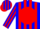 Silk - Blue, Blue 'H' on Red disc, Red Stripes