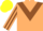 Silk - BEIGE, brown chevron, striped sleeves, yellow cap