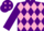 Silk - PURPLE & PINK DIAMONDS, purple sleeves, purple cap, pink diamonds