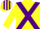 Silk - YELLOW, purple cross belts, striped cap