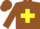 Silk - BROWN, brown 'RS' on yellow cross