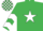 Silk - EMERALD GREEN, white star & chevrons on sleeves, check cap