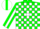 Silk - Green, white blocks, white stripe on