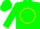 Silk - FOREST GREEN, gold circle 'B', gold bars