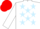 Silk - WHITE, light blue stars, white sleeves, red cap