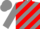 Silk - Grey and Red Diagonal Stripes, Red