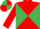 Silk - RED & EMERALD GREEN DIABOLO, quartered cap