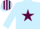 Silk - LIGHT BLUE, maroon star, striped cap