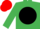 Silk - EMERALD GREEN, black disc, red cap
