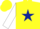 Silk - YELLOW, dark blue star, white sleeves, yellow cap