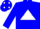 Silk - Blue, white triangle, blue spots on white