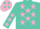 Silk - Turquoise, Hot Pink Belt and Stars,