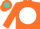 Silk - Orange, Turquoise Emblem on White disc,