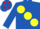 Silk - ROYAL BLUE, large yellow spots, royal blue cap, red spots