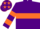 Silk - Purple, orange hoop, purple and orange hooped sleeves, purple cap, orange stars