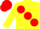 Silk - YELLOW, large red spots, red cap