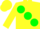 Silk - Yellow, Green large spots, Green discs on