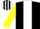 Silk - BLACK, white panel, yellow sleeves, black & white striped cap