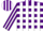 Silk - Purple and white blocks, white stripes