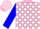 Silk - Pink, White Blocks on Blue Sleeves
