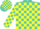 Silk - Turquoise and Yellow Quarter Blocks