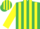 Silk - EMERALD GREEN & YELLOW STRIPES, yellow sleeves, striped cap
