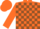 Silk - Orange, brown blocks, orange cap