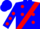 Silk - BLUE, red sash, red spots on green