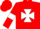 Silk - Red, white maltese cross and armlets, red cap