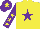 Silk - Yellow, Purple star, Purple sleeves, Yellow stars, Purple cap, Yellow star