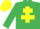 Silk - Emerald Green, Yellow Cross of Lorraine, Yellow cap