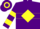Silk - Purple, yellow diamond hoop, yellow 'JR'