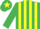Silk - Emerald Green and Yellow stripes, Emerald Green sleeves, Yellow star on cap