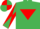 Silk - Emerald Green, Red inverted triangle, diabolo on sleeves, quartered cap