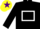 Silk - BLACK, white hollow box, yellow cap, purple star