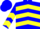 Silk - Blue, Yellow Chevrons, Yellow Bars on