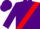 Silk - Metallic purple, red striped sash, red
