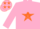 Silk - Pink, orange star, pink stars on orange