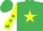 Silk - EMERALD GREEN, yellow star, yellow sleeves, em.green stars, em.green cap