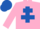 Silk - Pink, Royal Blue Cross of Lorraine, Royal Blue cap