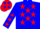 Silk - Blue, Red 'W' and Stars, Red Stars on