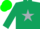 Silk - Dark green, silver star, green cap