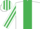 Silk - WHITE, emerald green panel, striped sleeves & cap