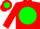 Silk - Red, red 'GHH' on green disc, green bars