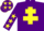 Silk - PURPLE, yellow cross of lorraine, yellow stars on sleeves, purple cap, yellow stars