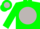 Silk - GREEN, light grey disc and 'DV', grey