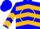 Silk - BLUE, gold 'T' in circle, gold chevrons