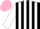 Silk - Black and White stripes, White sleeves, Pink cap