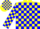 Silk - Yellow and blue blocks, pink heart on