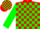 Silk - Red and green blocks, green sleeves